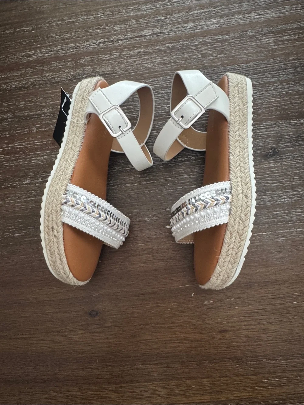 Tahari Girls Braided Sequin Espadrille Sandals Size 2